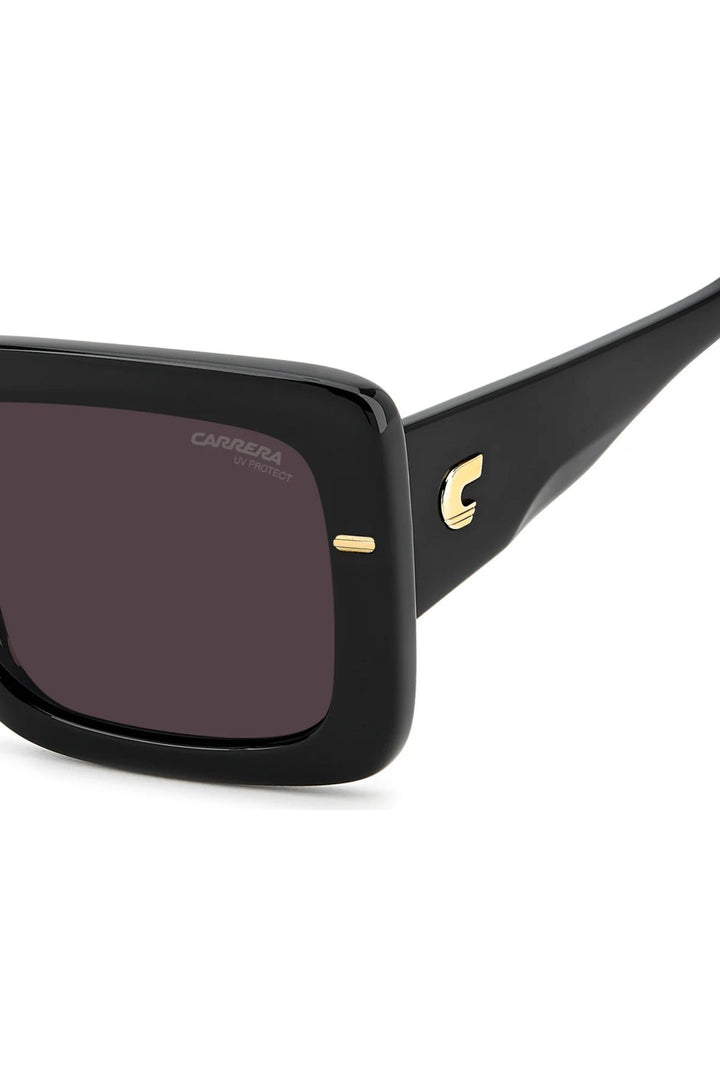Rectangle Black Frame Mauve Lens - None