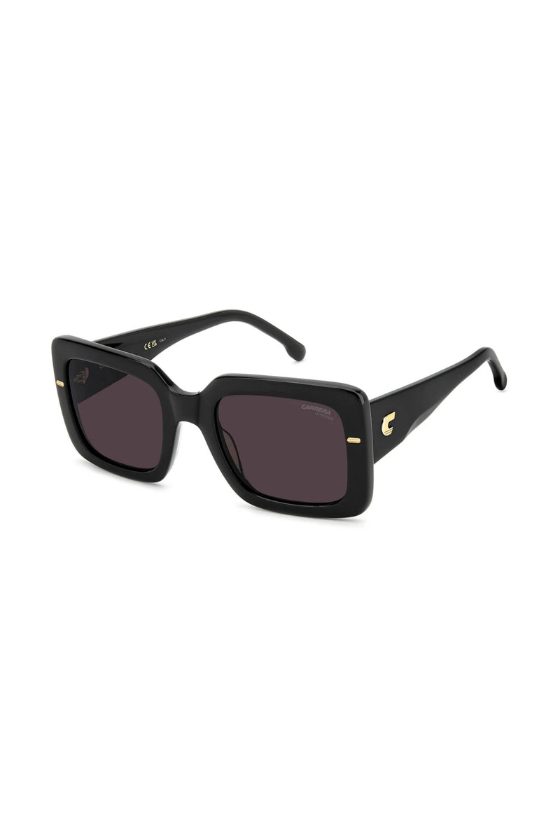 Rectangle Black Frame Mauve Lens - None
