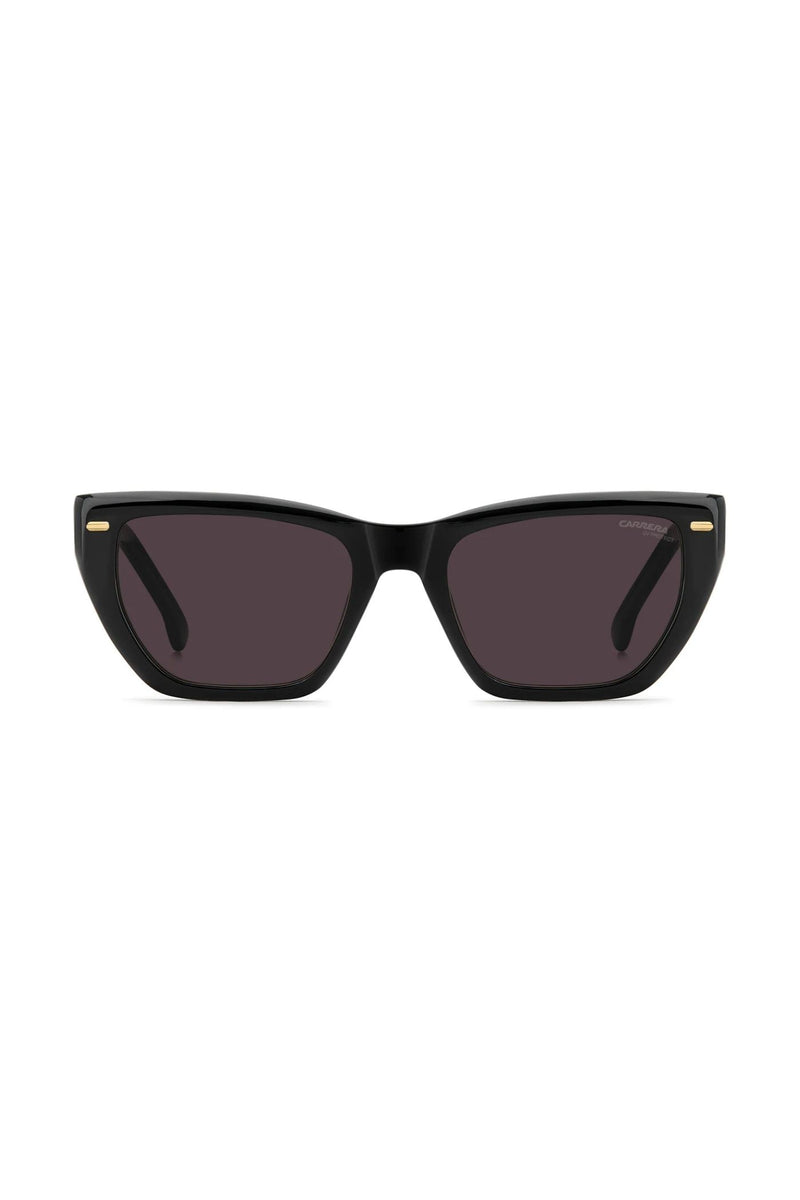 Rectangle Black Frame Mauve Lens - None