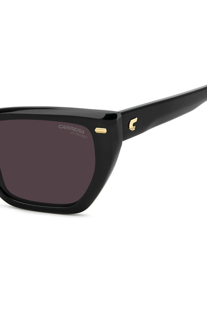 Rectangle Black Frame Mauve Lens - None