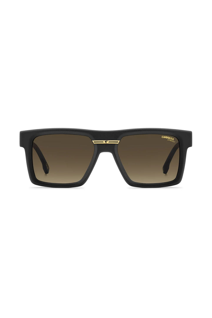 Rectangle Matte Black Frame Brown Lens - None