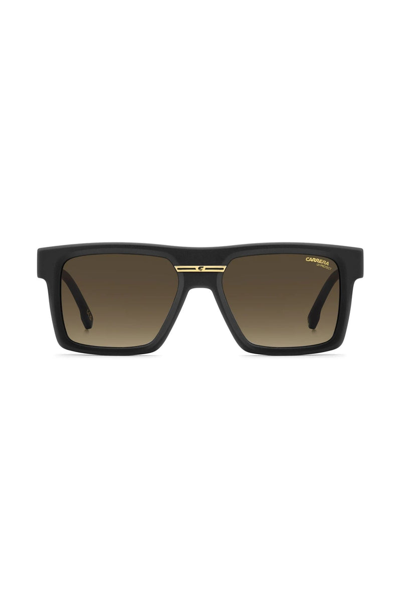 Rectangle Matte Black Frame Brown Lens - None