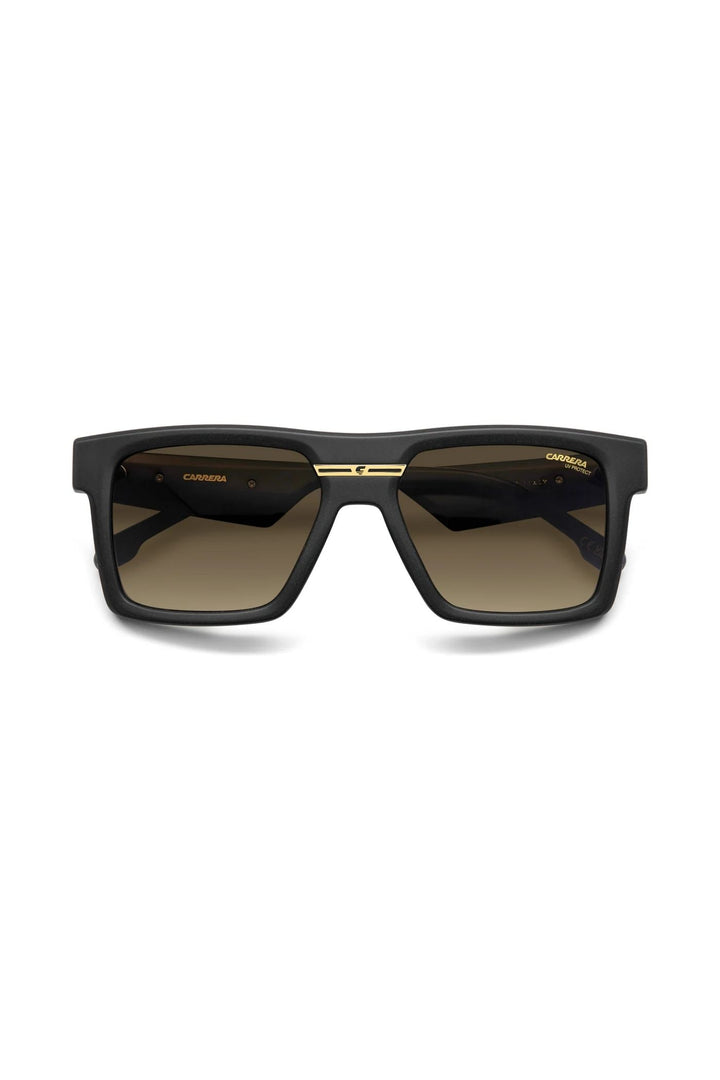 Rectangle Matte Black Frame Brown Lens - None