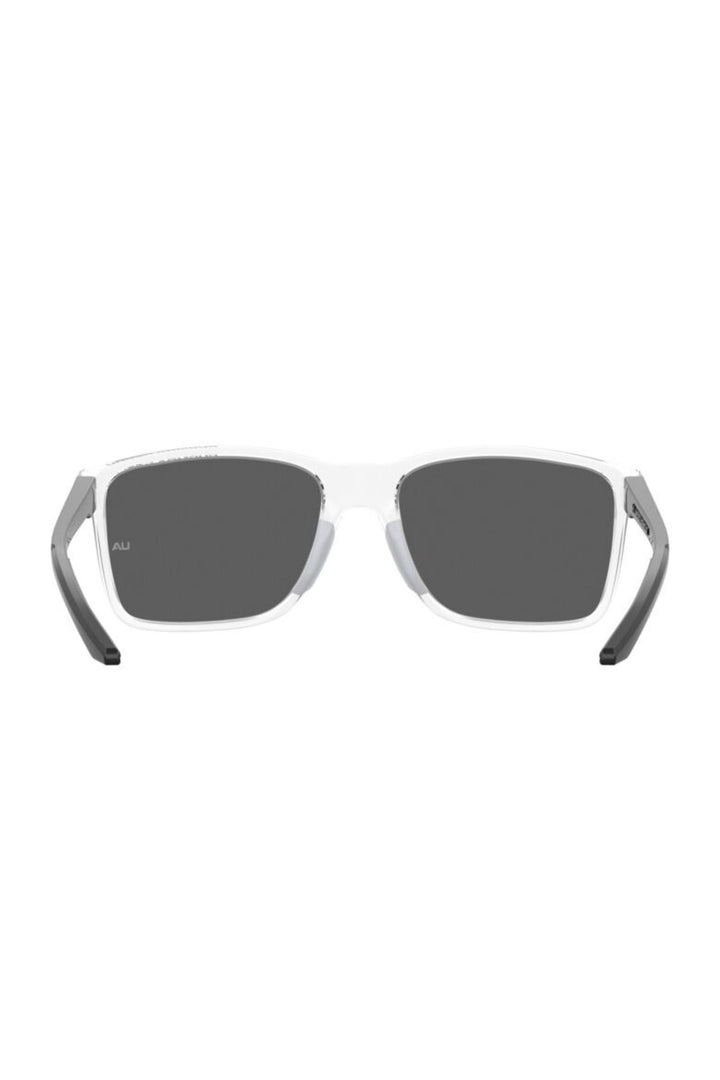 Rectangle Crystal Black Frame Blue Lens Sunglasses