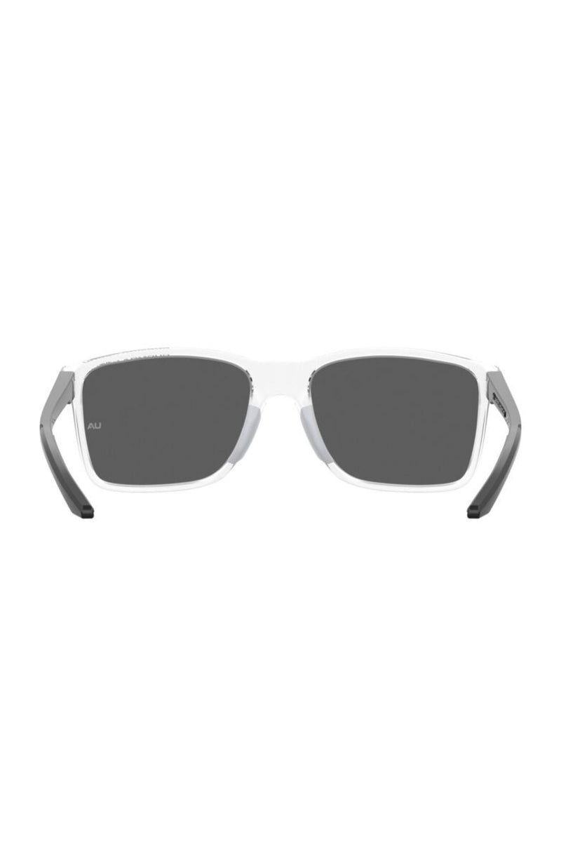 Rectangle Crystal Black Frame Blue Lens Sunglasses