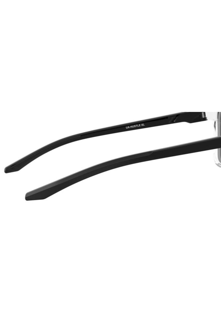 Rectangle Crystal Black Frame Blue Lens Sunglasses