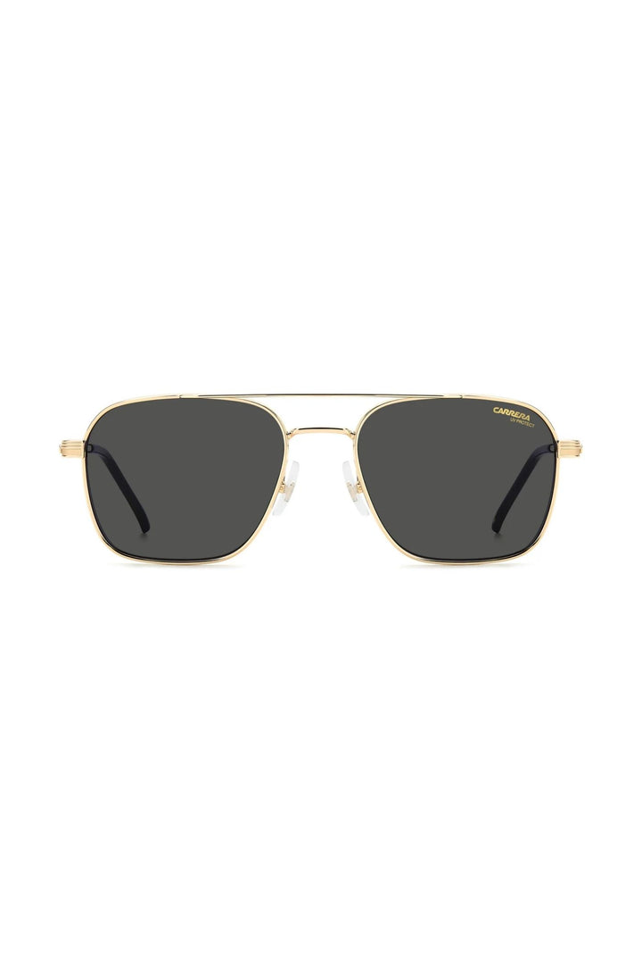 Square  Gold Frame Grey Lens - None