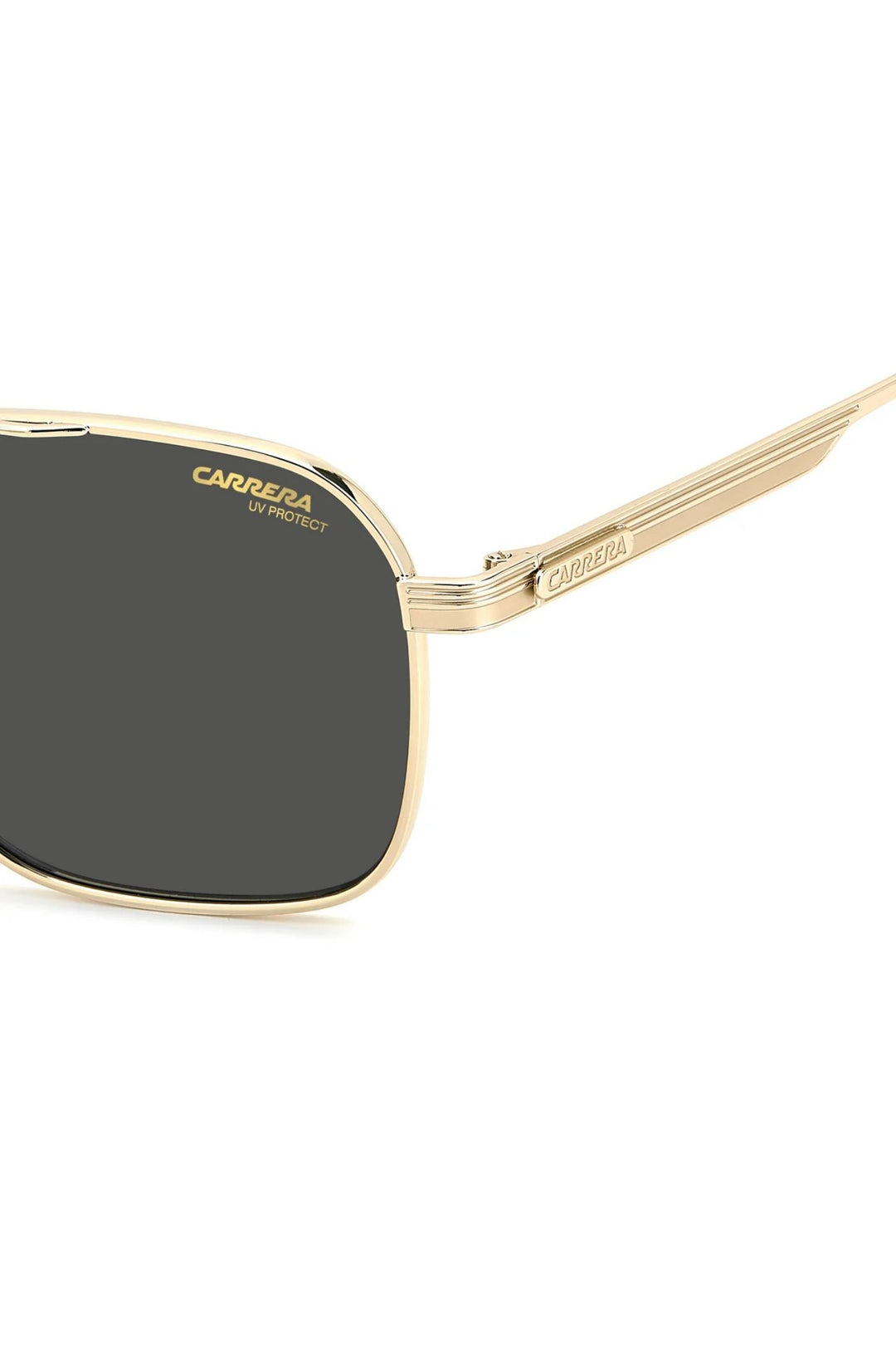 Square  Gold Frame Grey Lens - None