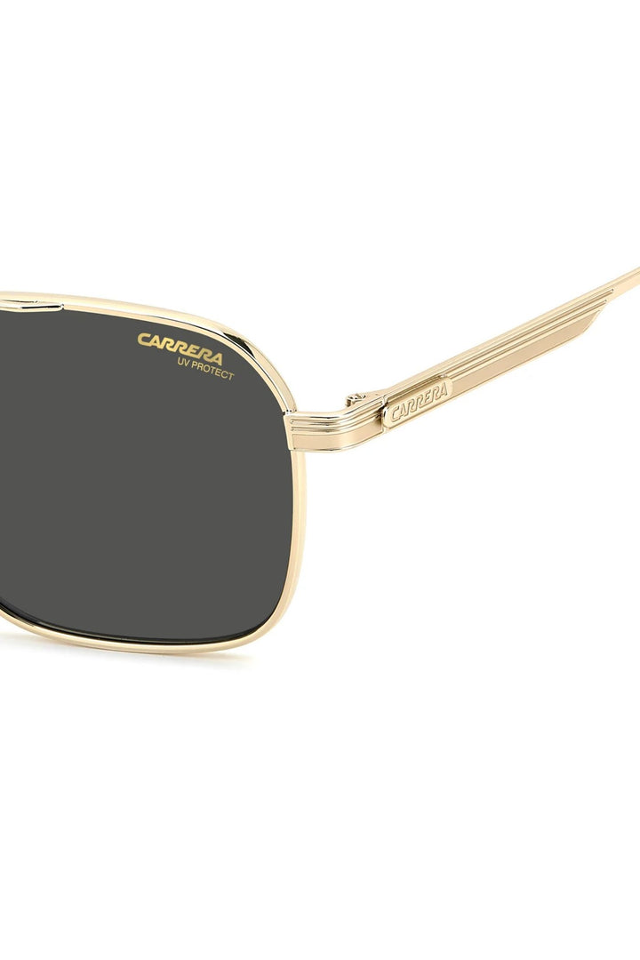 Square  Gold Frame Grey Lens - None