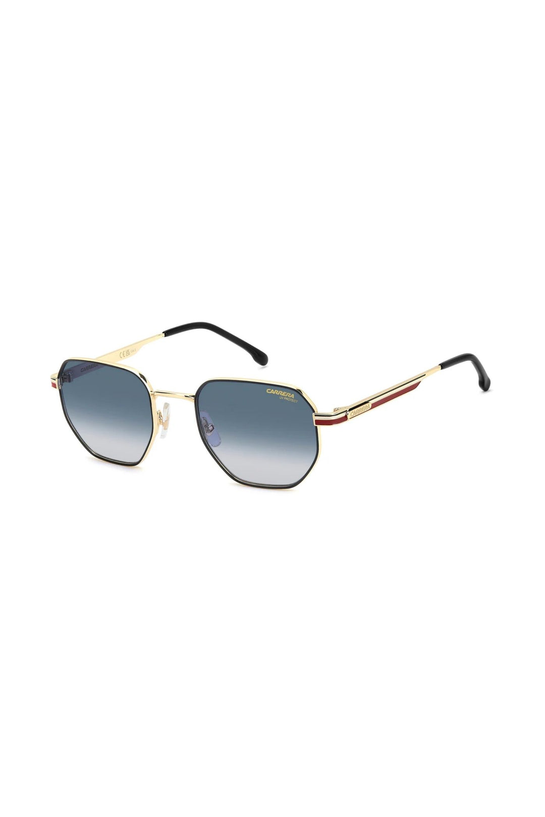 Square Gold Frame Blue Lens - None