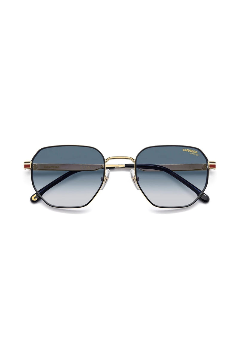 Square Gold Frame Blue Lens - None