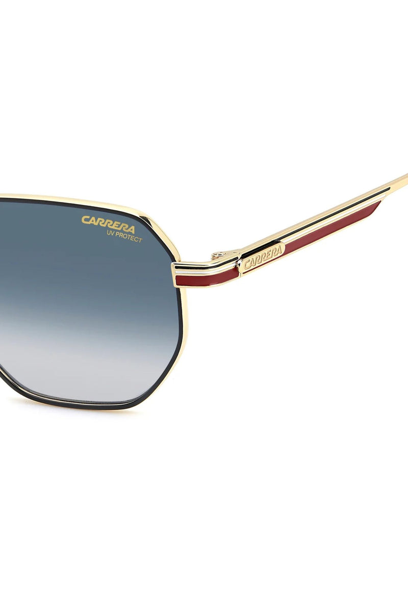 Square Gold Frame Blue Lens - None