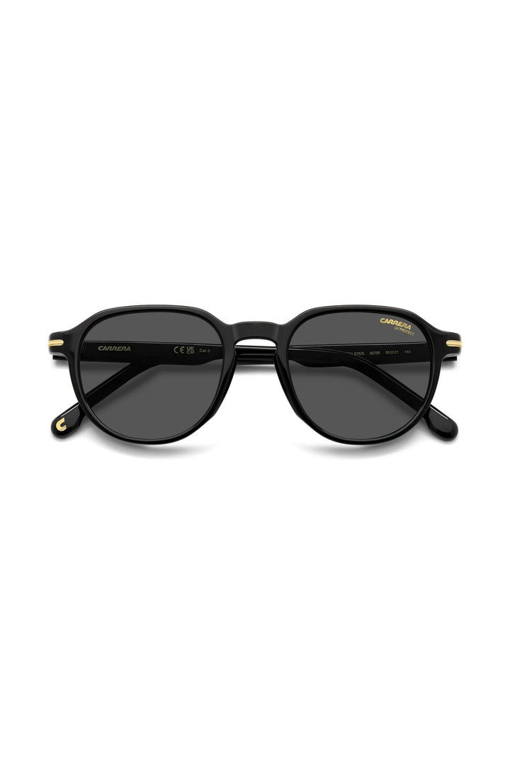 Square Black Frame Grey Lens - None