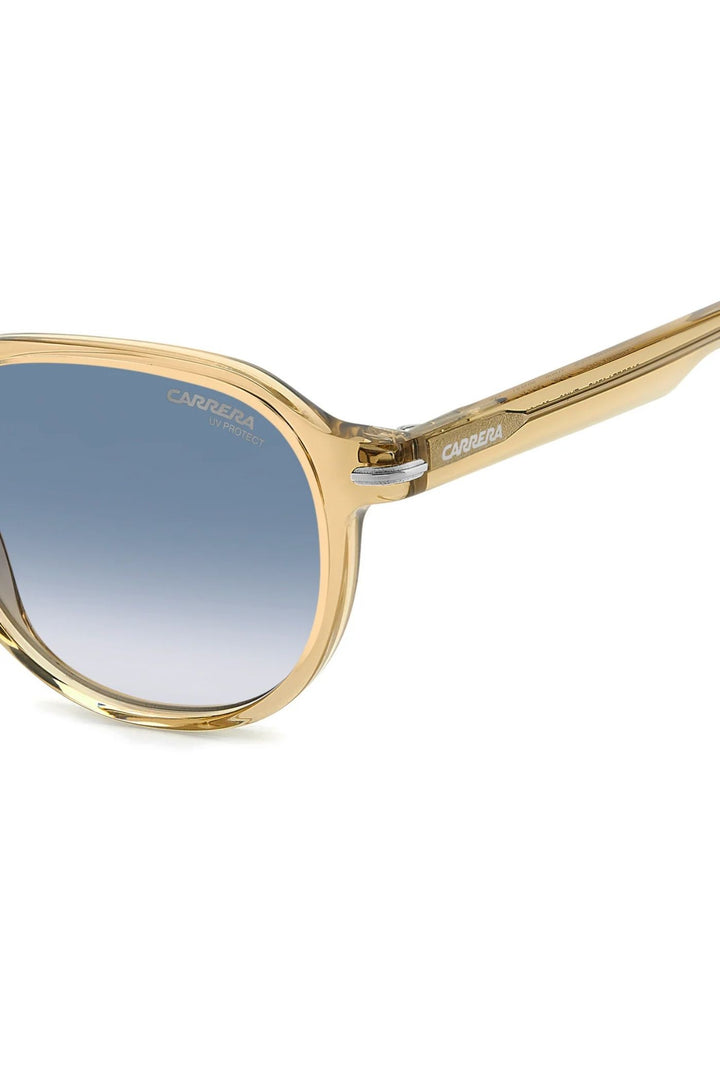 Square Brown Frame Blue Lens - None