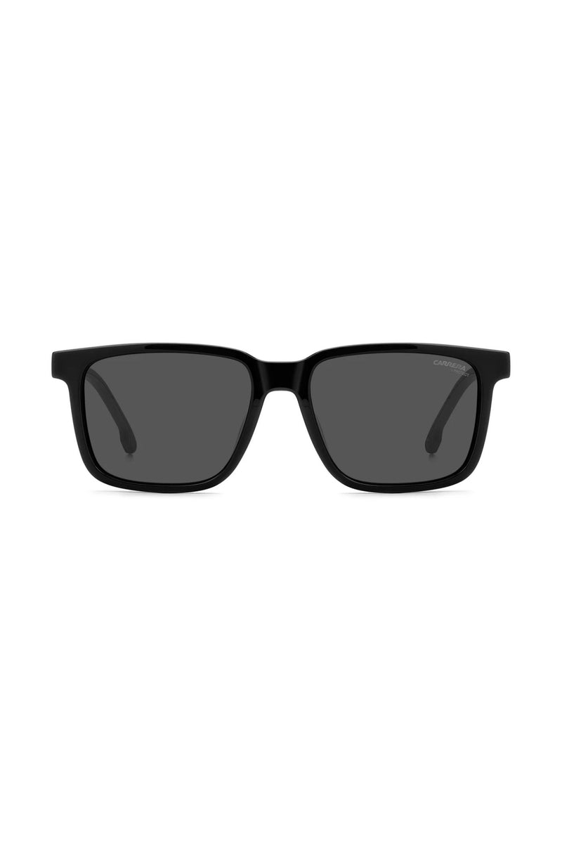 Rectangle Black Frame Grey Lens - None