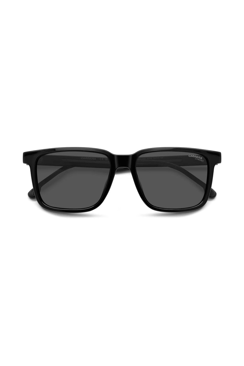 Rectangle Black Frame Grey Lens - None