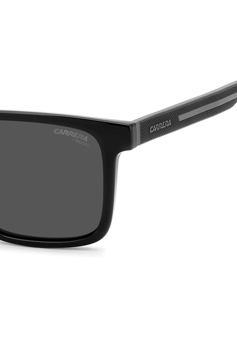 Rectangle Black Frame Grey Lens - None