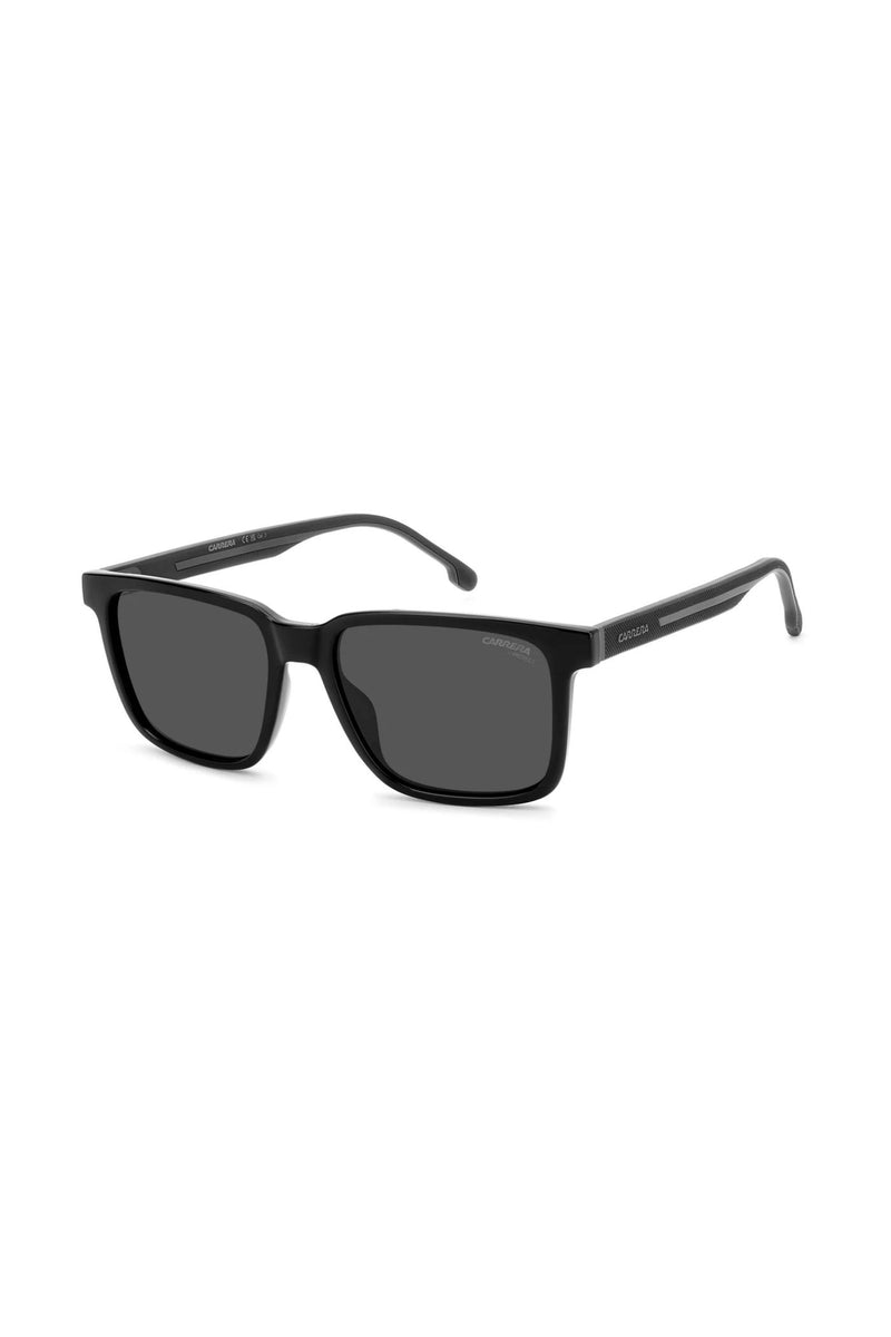 Rectangle Black Frame Grey Lens - None