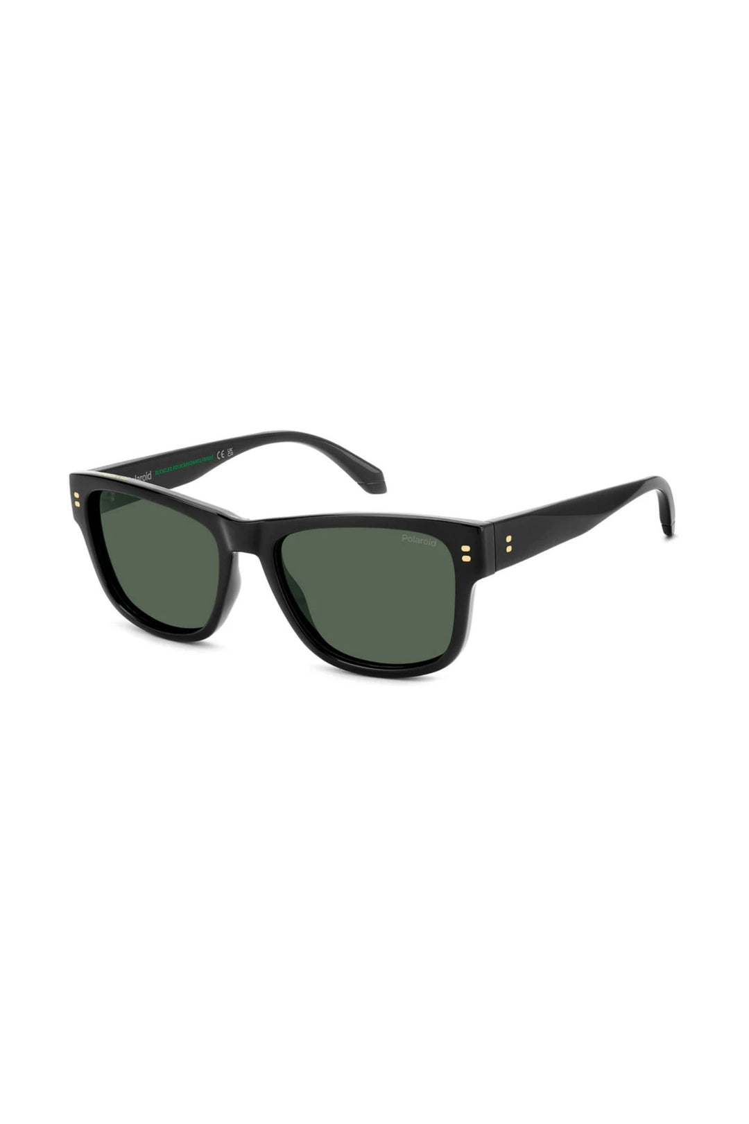 Square Black Frame Green Lens - None