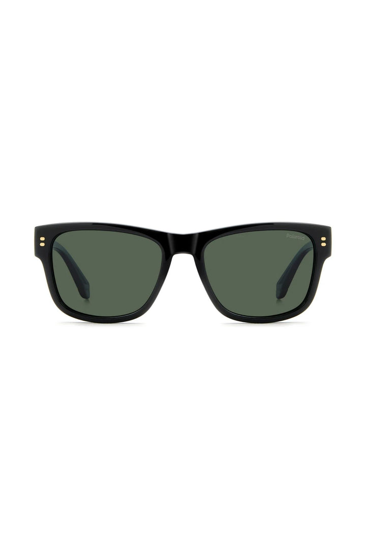 Square Black Frame Green Lens - None
