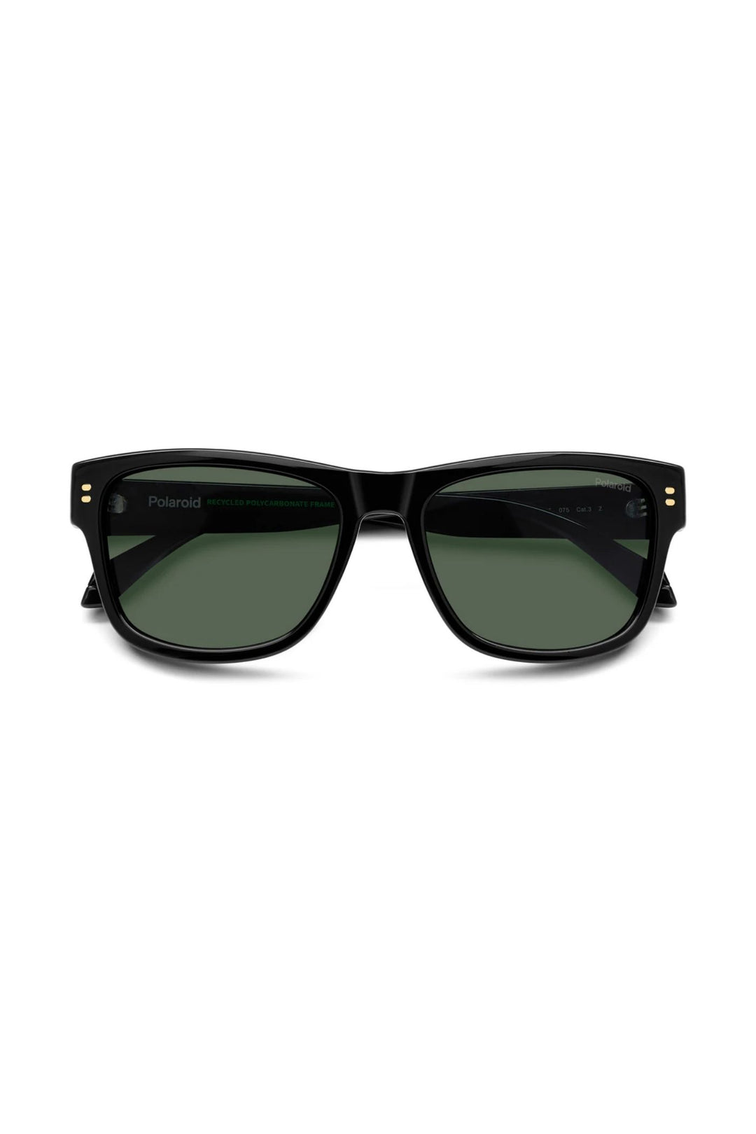 Square Black Frame Green Lens - None