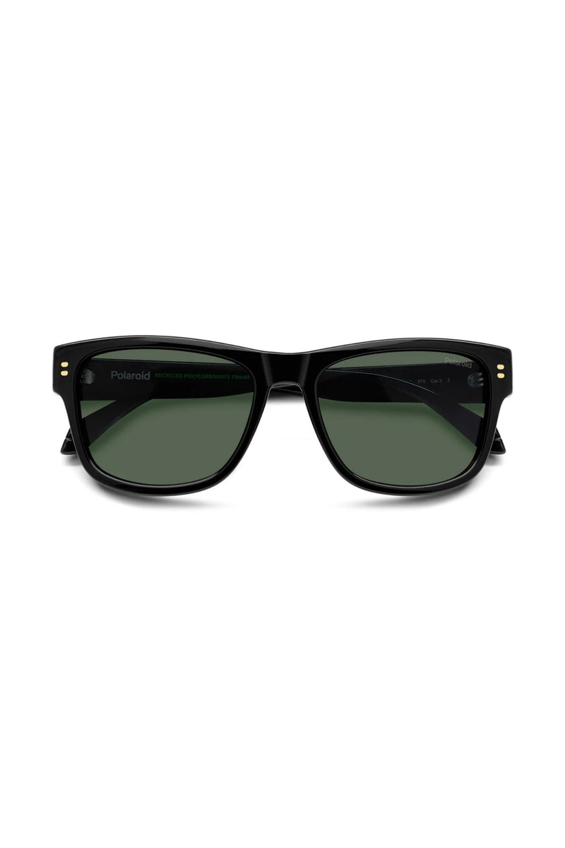 Square Black Frame Green Lens - None