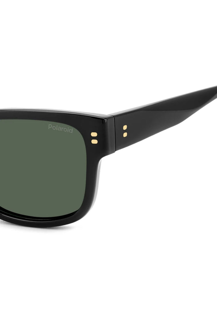 Square Black Frame Green Lens - None