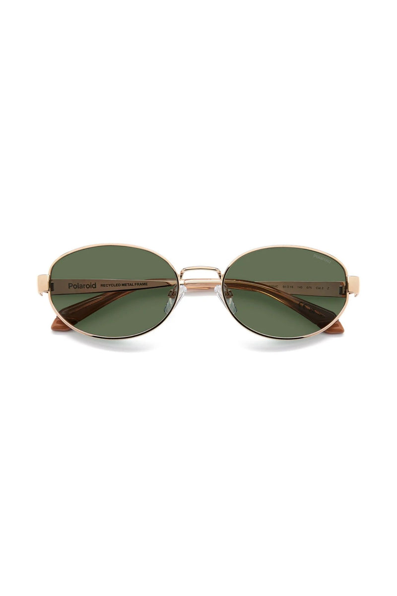 Oval Rose Gold Frame Green Lens - None