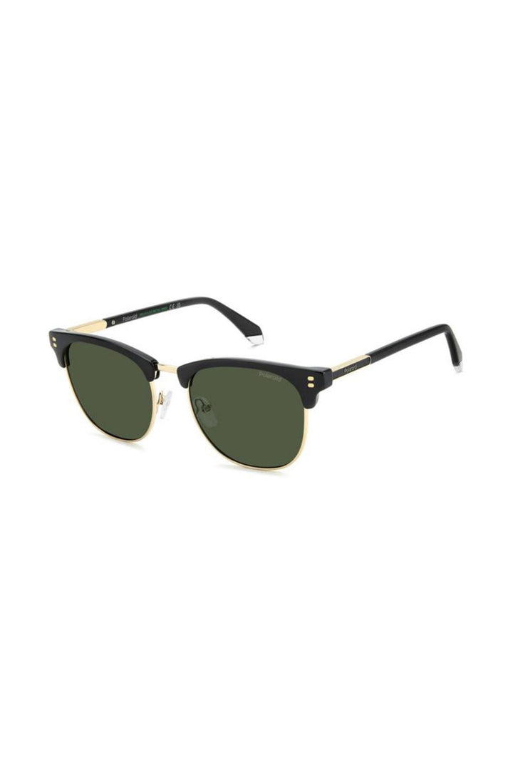 Rectangle Black Frame Green Lens - None