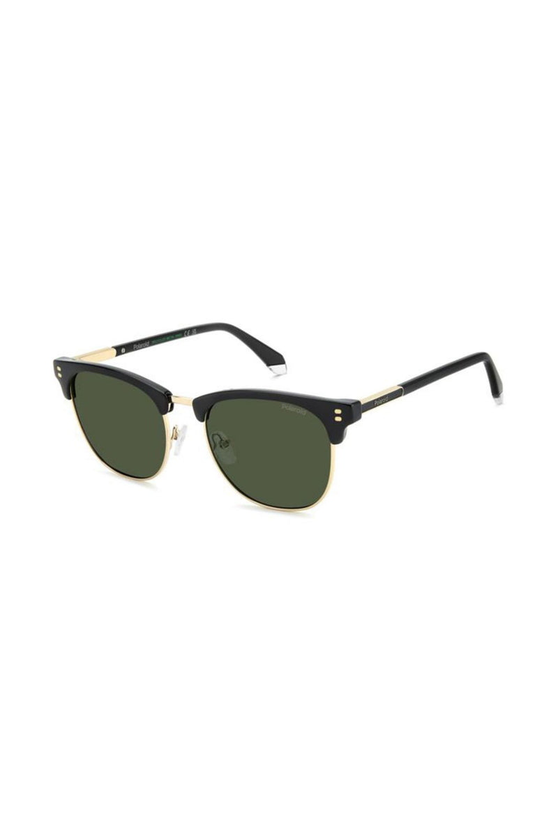 Rectangle Black Frame Green Lens - None