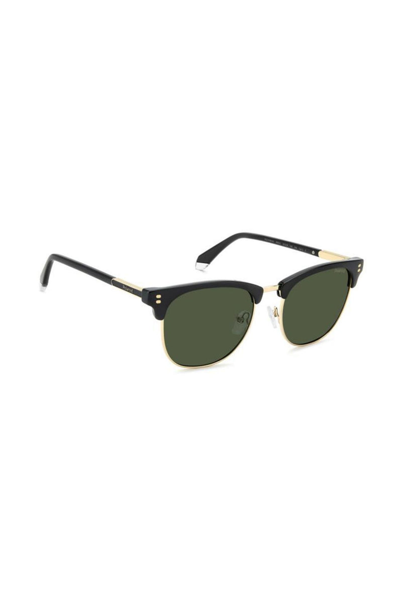 Rectangle Black Frame Green Lens - None