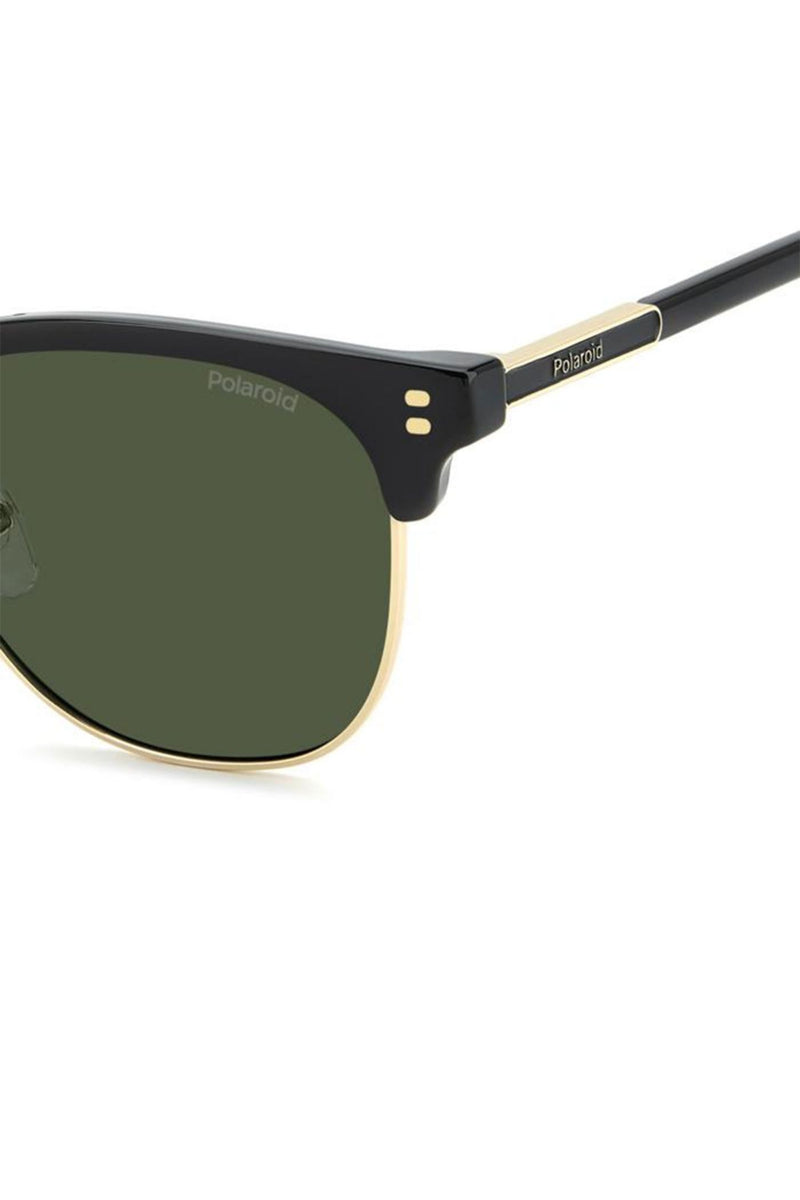 Rectangle Black Frame Green Lens - None