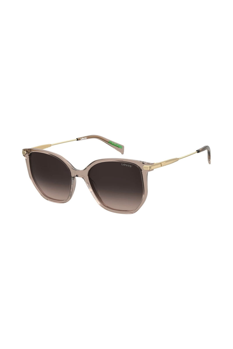 Square Beige Frame Brown Lens - None