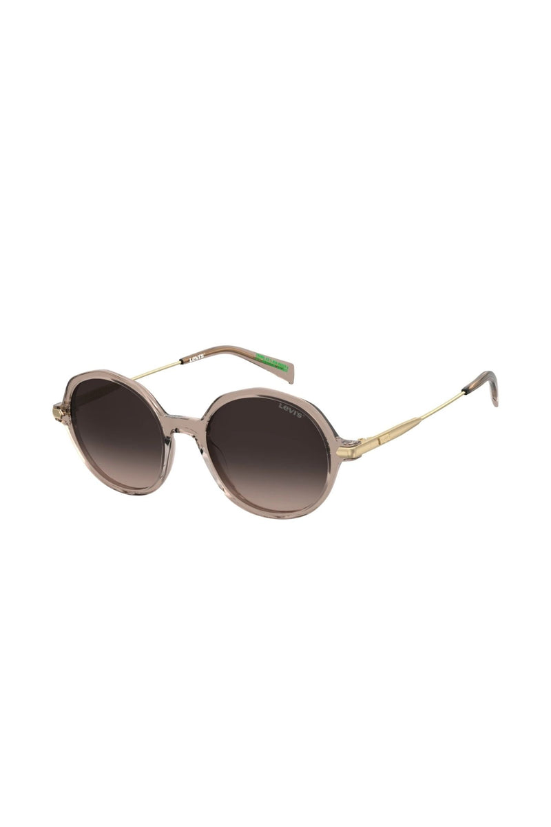 Oval Beige Frame Brown Lens - None