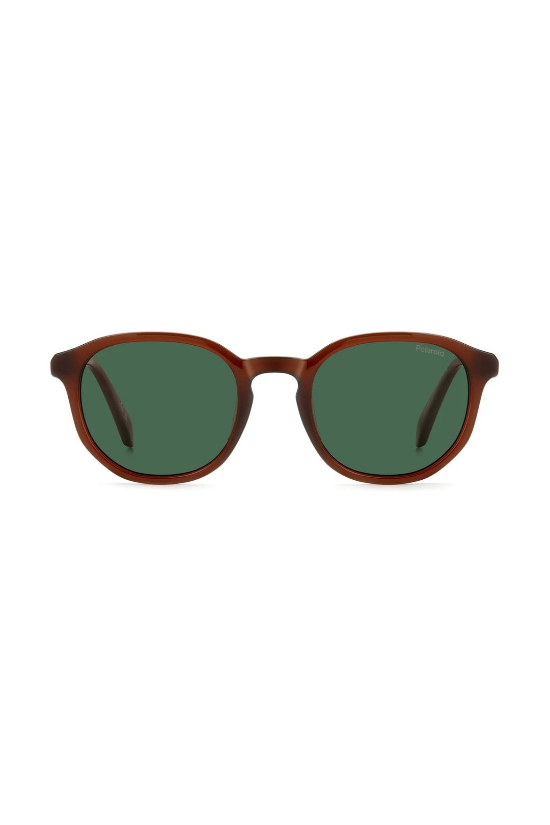 Square Brown Frame Green Lens - None