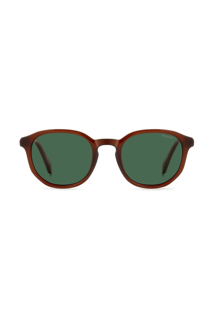Square Brown Frame Green Lens - None