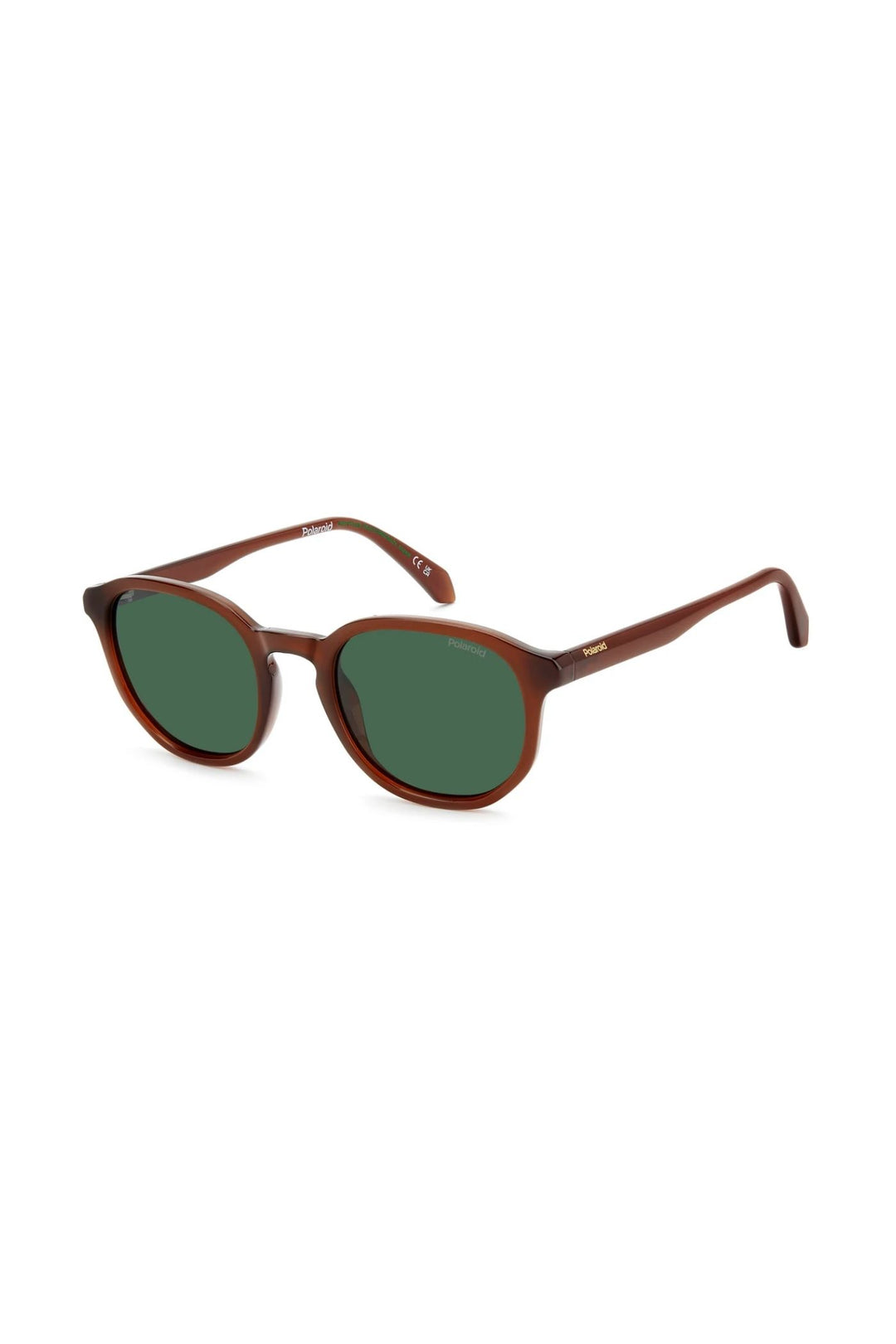 Square Brown Frame Green Lens - None