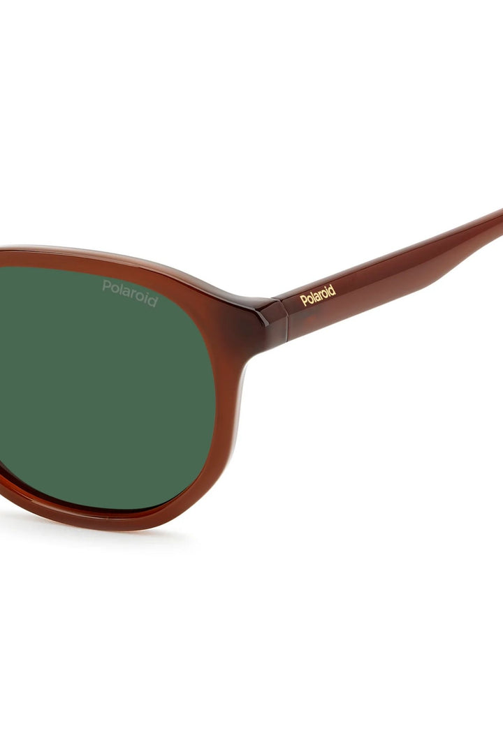 Square Brown Frame Green Lens - None