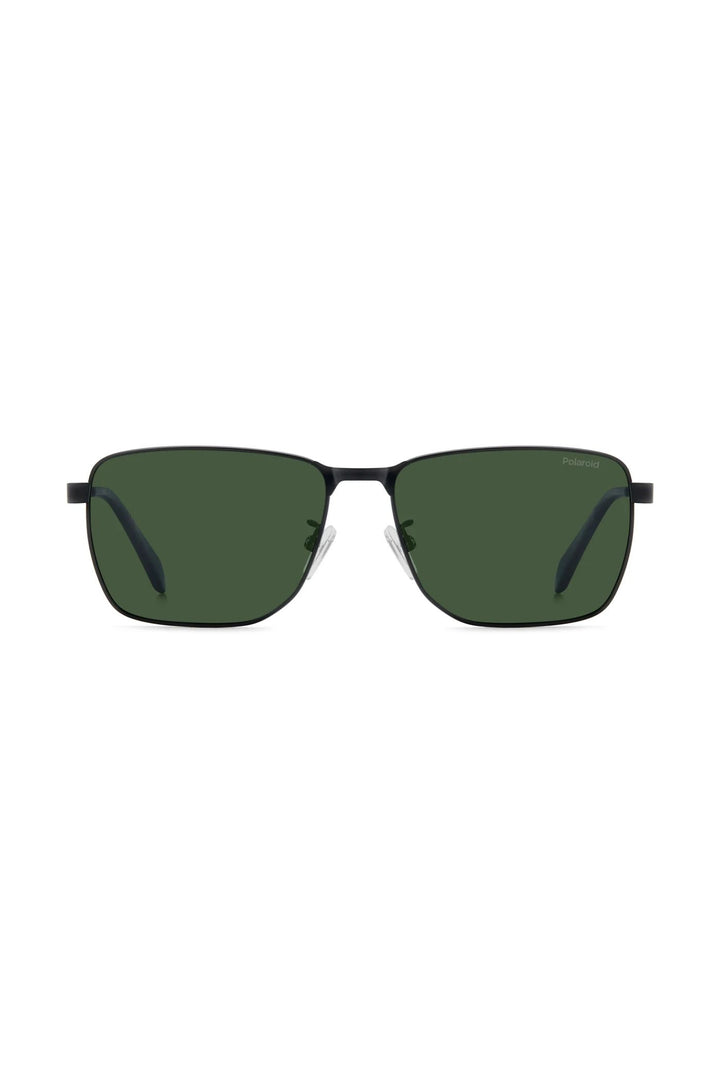 Rectangle Matt Black Frame Green Lens - None