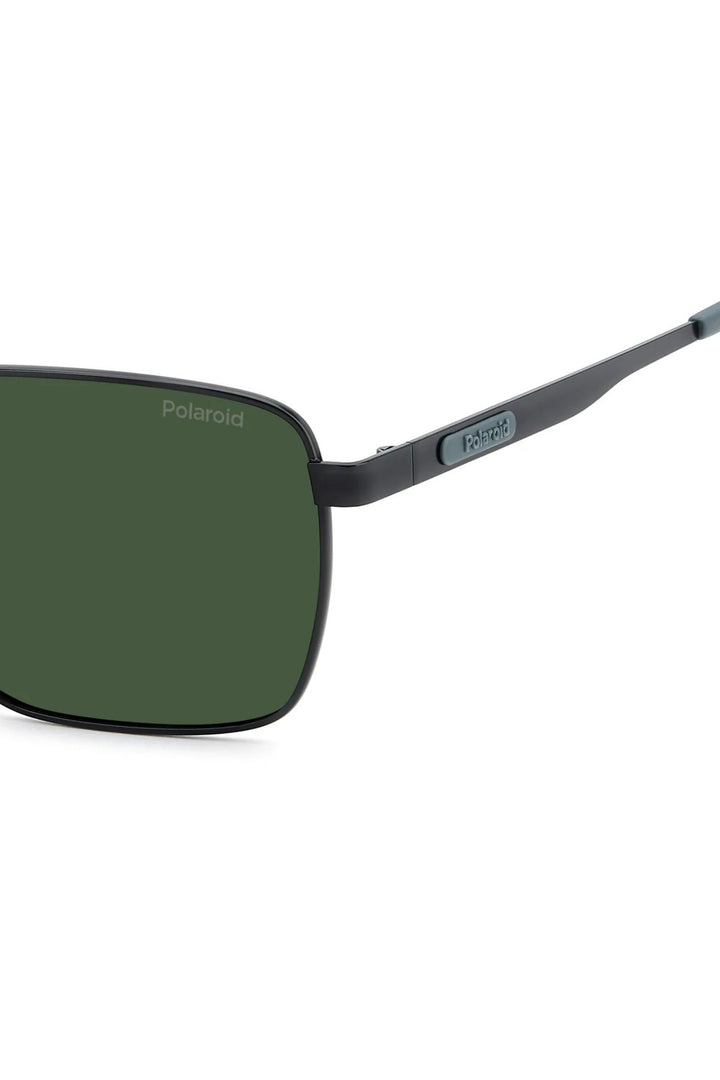 Rectangle Matt Black Frame Green Lens - None
