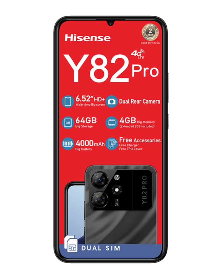 Y82 Pro 64GB 4G Dual Sim Black Cellphone