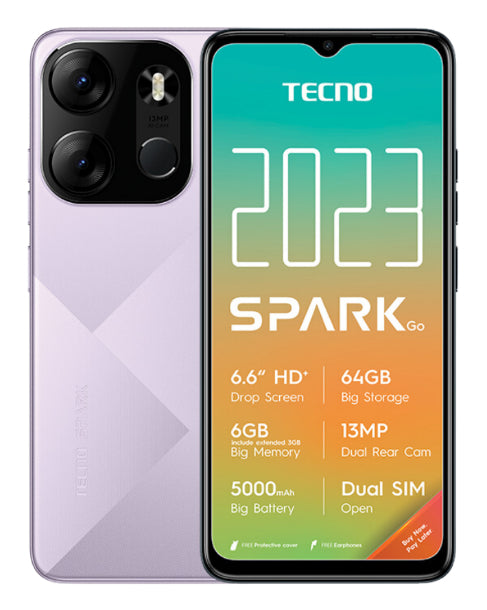 Spark Go 2023 64GB Dual Sim Purple Cellphone