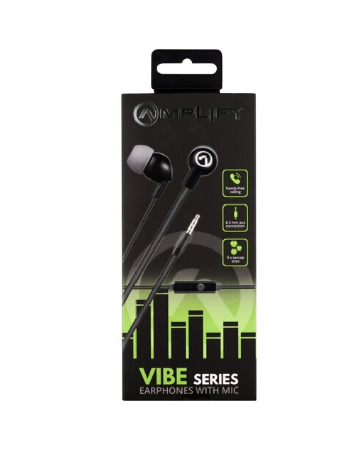 Vibe Earphones with Mic - Black/Grey