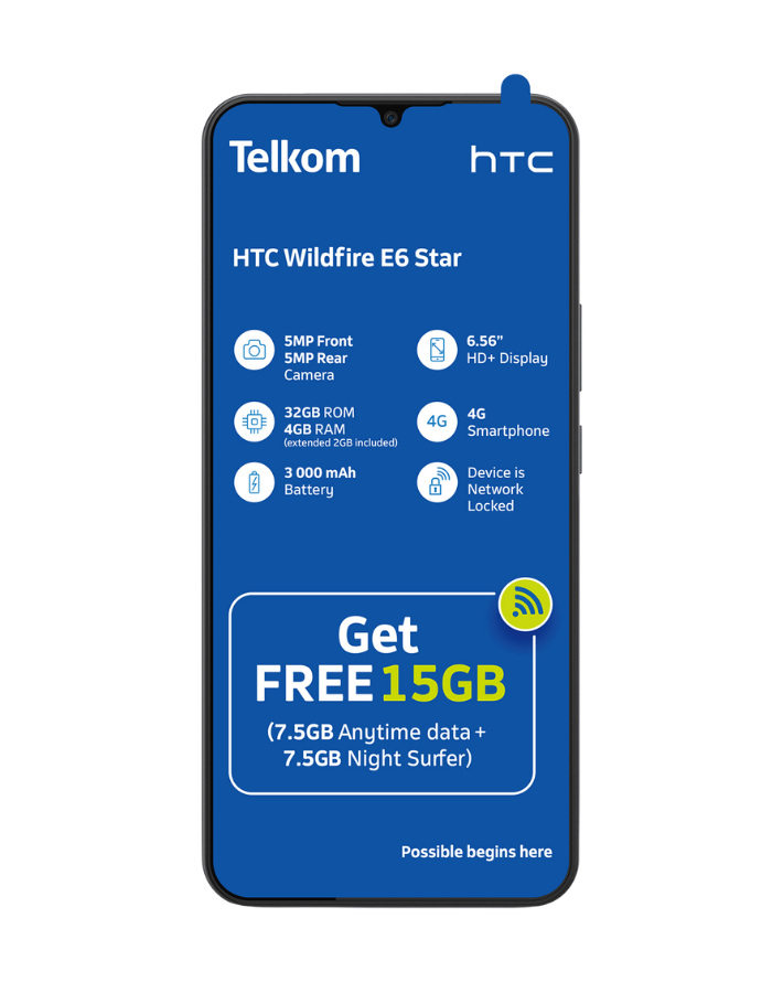 Wildfire E6 Star Dual Sim Cellphone Grey