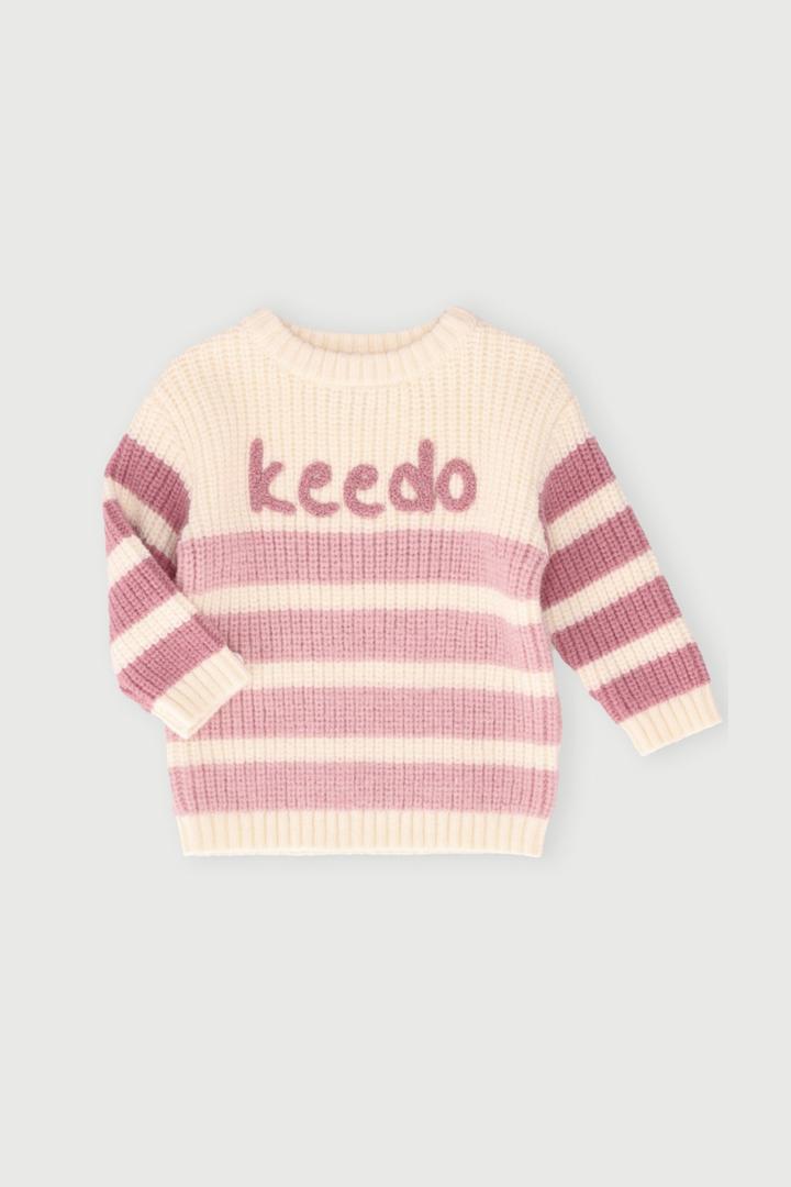 Baby Girls Stripe Knit Pullover - Cream