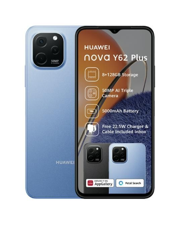 NovaY62 Plus 8GB+128GB Dual Sim Cellphone - Blue - Demo