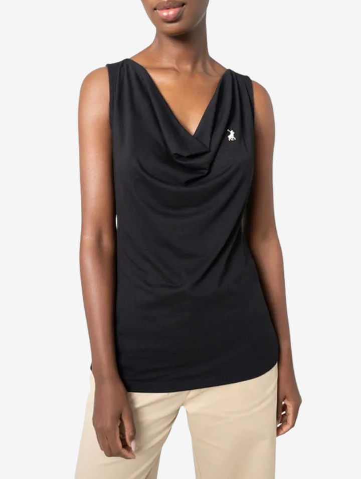 Blair Cowl Neck Top - Black