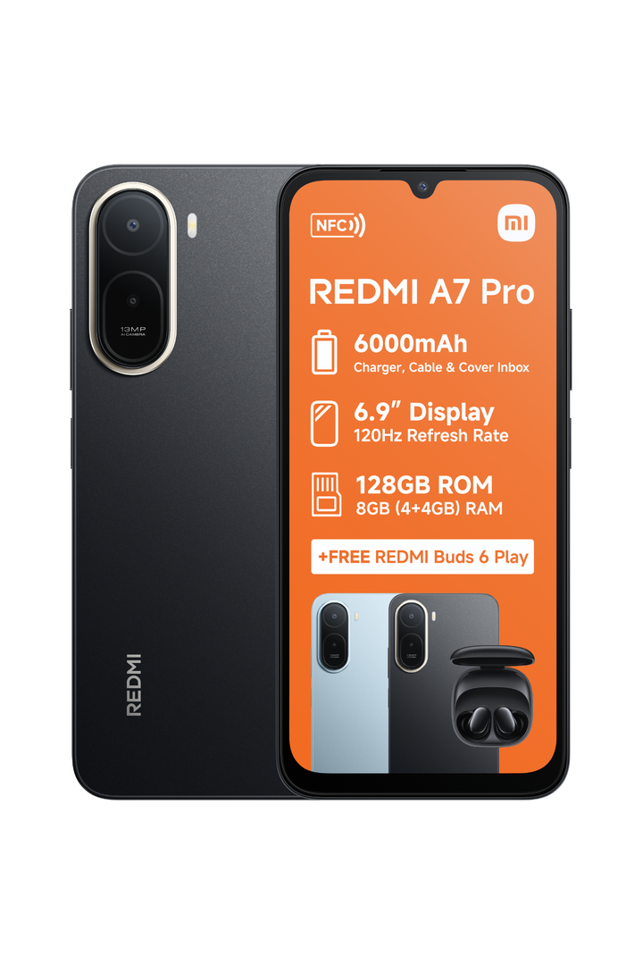 Redmi A7 PRO 4+128GB 4G Dual Sim Cellphone - Black