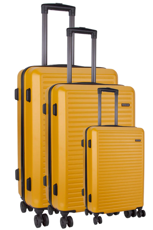 Mahe 4 Wheel Trolley Case Luggage - Yellow