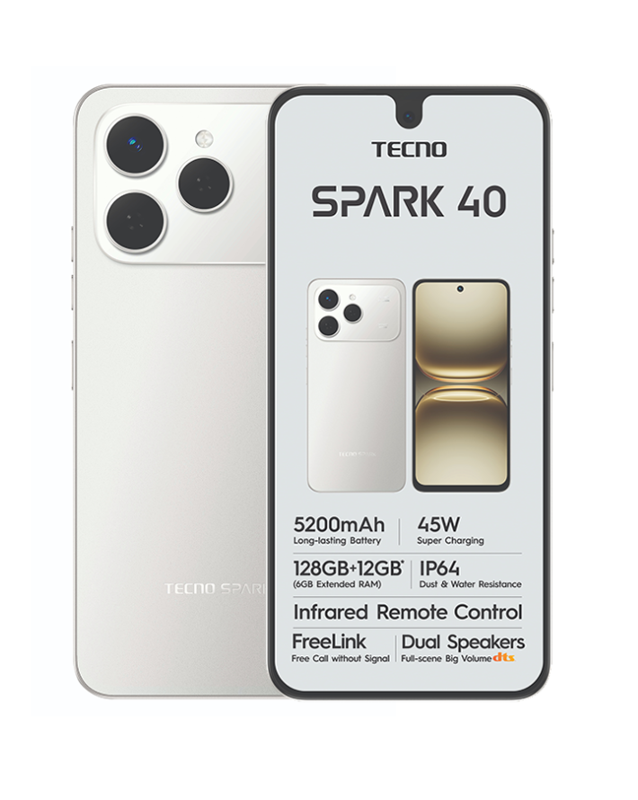 Spark 40 128GB 4G Dual Sim Cellphone - Grey